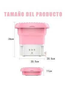 Minil 8 Liter High Capacity Portable Folding Washing Machine With 3 Deep Cleaning Modes, Semi-Automatic Washing With Gentle Spin Drying - Pink - View 8