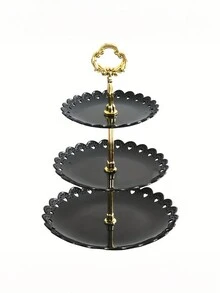 1pc White Plastic Cake Stand, 3 Tiers Cupcake Display Stand & Cookie Tray & Serving Platter Cake Tower, Suitable For Wedding, Baby Shower, Party, Kitchen, Shop - Multicolor - View 4