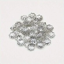 100/300/500 piezas de 6mm Tapas sueltas en forma de flor hueca con borlas para espaciadores de cono, para hacer aretes, colgantes, pulseras, collares y accesorios de joyería DIY