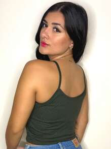 Women Tank Tops & Camis - Army Green - View 2