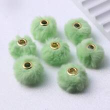 Round Loose Big Holes 20mm 10pcs DIY Colorful Colors Stock Cute  Acrylic Loose Fluff Plastic Fur Pompom Beads For Beadable Pen Chunky Necklace Jewelry Making