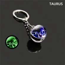 1 件全新 12 星座钥匙扣、星空夜光钥匙扣、时间石玻璃球钥匙扣、吊坠钥匙扣汽车配件包饰背包学校万圣节配件教师节圣诞节礼物创意包饰挂绳带身份证夹汽车配件包饰 - 彩色 - 查看 10