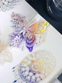 5片裝復古創意相簿貼紙，DIY裝飾美學貼紙，手工製作材料節日禮物，個性化相簿學校文具 - 無色 - 查看 5