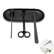 4 In 1 Candle Wick Trimmer Set Black Candle Accessory Set With Tray Candle Snuffer Wick Cutter Candle Care Tools Kit Gift For Candle Lover Birthday, Yet Highly Functional Tool Set For All Your Candle Care Needs - Multicolor - View 4