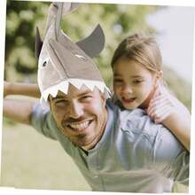 BESPORTBLE Mũ Động Vật Mũ Thoải Mái Mũ Cá Mũ Trùm Đầu Cho Trẻ Em Nón Hood Hoạt Hình Mũ Trùm Cá Phụ Kiện Trang Phục Mũ Người Lớn Trang Phục Hóa Trang Mũ Trùm Cá Mập Trang Phục Đại Dương Cosplay Sang Trọng - Xám - Xem 7