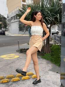 Women Skirts - 米色 - 查看 4