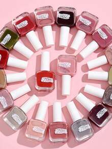 No Baking Quick Dry Long-Lasting Nail Polish For Nail Salon, DIY Peel Off Nail Color, Transparent & Nude Shades, Red Nail Polish