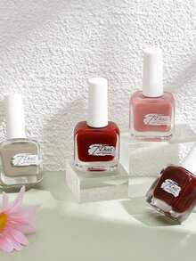 No Baking Quick Dry Long-Lasting Nail Polish For Nail Salon, DIY Peel Off Nail Color, Transparent & Nude Shades, Red Nail Polish