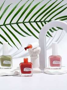 No Baking Quick Dry Long-Lasting Nail Polish For Nail Salon, DIY Peel Off Nail Color, Transparent & Nude Shades, Red Nail Polish