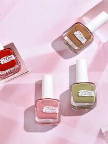 No Baking Quick Dry Long-Lasting Nail Polish For Nail Salon, DIY Peel Off Nail Color, Transparent & Nude Shades, Red Nail Polish