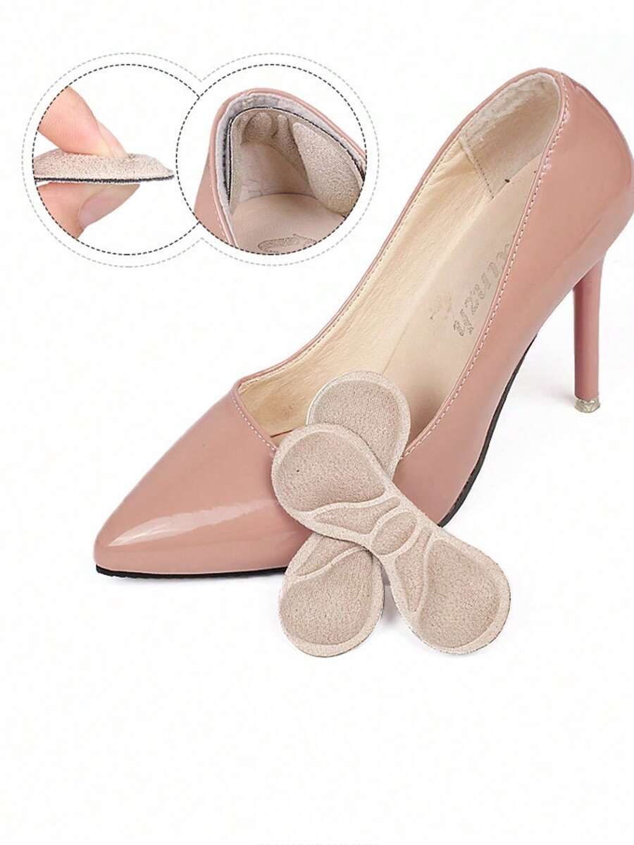 1 Cặp Miếng Đệm Hỗ Trợ Gót Chân Unisex, Miếng Lót Gót Chân Chống Trơn Trượt Dày Vô Hình Cho Giày Cao Gót, Chống Ma Sát, Đau Và Trơn Trượt - Màu be - Xem 1