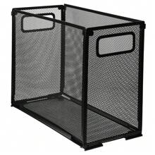 File Sorting Rack File Storage Rack Desktop File Container Wall Mounted File Rack Mail Sorter Desktop Storage Rack Mesh File Organizer Book Grid Office Tray - Black - View 3