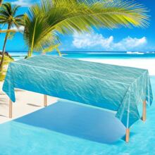 1入組137*274cm海浪桌布，節日派對裝飾，生日派對桌布 - 彩色 - 查看 3