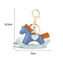 1 Piece/4 Pieces Leather Key Chains With Women Pendant, Cartoon Horse Swaying Key Chains, Creative Wealth Horse Pendant, Cute Animal Accessories, Decorations, Gifts, Bag Decorations, Cute Little Horse Key Chains - Soft Brown Faux Leather, Suitable For Mother's Day And Father's Day Gifts, Car Key Accessories, Bag Decorations