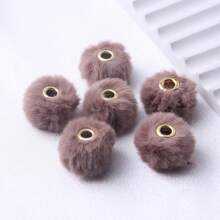Round Loose Big Holes 20mm 10pcs DIY Colorful Colors Stock Cute  Acrylic Loose Fluff Plastic Fur Pompom Beads For Beadable Pen Chunky Necklace Jewelry Making