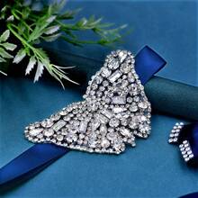 A Shiny Rhinestone Butterfly Bridal Belt, Handmade Rhinestone Beaded Dress Accessory, New Women's Waist Belt - Multicolor - View 4