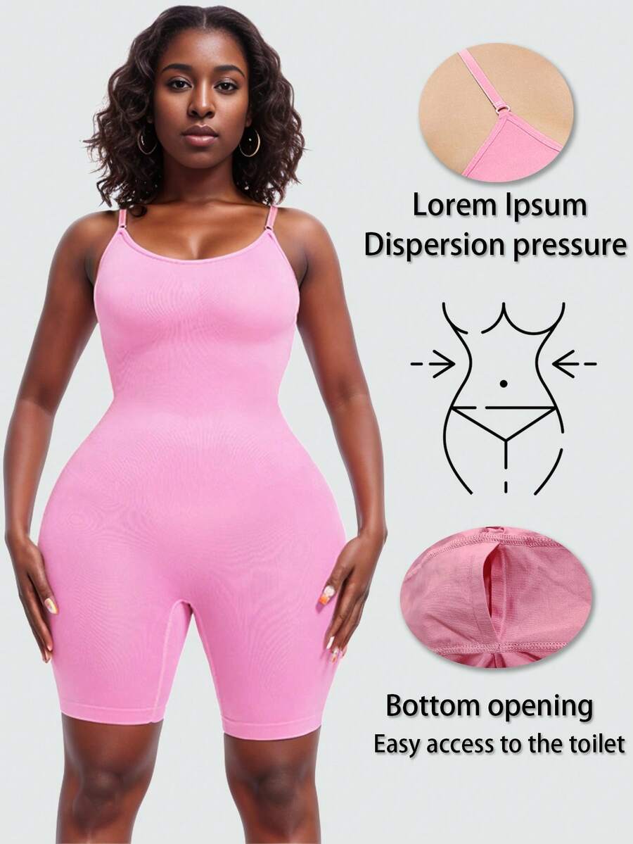 1pc Plus Size Full Body Shapewear Bodysuit For Women Tummy Control Body Shaper Thigh Slimmer Shorts Seamless Sculpting Underwear Open Crotch Bodysuit