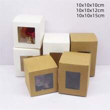 10 pezzi di scatole di carta bianca/kraft/regalo di varie misure da 5/6/7/8/9 cm, scatole per caramelle da matrimonio