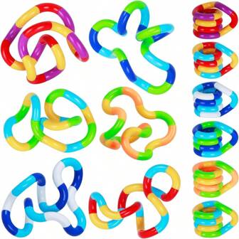 1/2/3/5/8/10/12/18/25 件感官玩具，适用于自闭症成人减压玩具扭转玩具颜色可自由搭配，坐立不安玩具，坐立不安，感官玩具