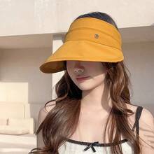 女性遮陽帽，帶有加大邊緣和頂部蓋，適用於旅行，沙灘和戶外活動，具有防紫外線功效，並採用透氣冰絲面料製成