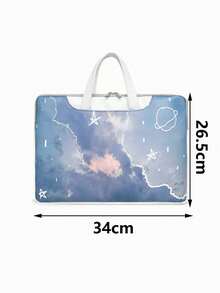 1入14"15"星空印花電腦便攜式大容量多功能儲物袋，MacBook、iPad、HP、Dell、Acer Chromebook、Surface Notebook筆記型電腦包、手提包 - 彩色 - 查看 4