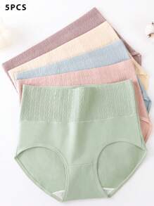 5 Pack Ladies Underwear, Soft Skin-Friendly Comfortable Moisture Wicking Elegant Simple Solid & Striped Design