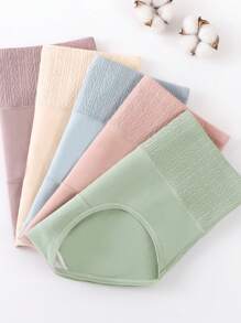 5 Pack Ladies Underwear, Soft Skin-Friendly Comfortable Moisture Wicking Elegant Simple Solid & Striped Design