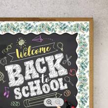 Leaf Flower Announcement Border Sticker Blackboard Bulletin Board Decorative Paper Without Glue - Light Green - View 5