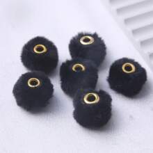 Round Loose Big Holes 20mm 10pcs DIY Colorful Colors Stock Cute  Acrylic Loose Fluff Plastic Fur Pompom Beads For Beadable Pen Chunky Necklace Jewelry Making