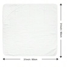 1 khăn tắm có mũ cho bé, siêu mềm, ấm áp và thấm hút cực tốt. Khăn tắm thiết yếu cho bé. Thiết kế hình trái tim cho ngày Valentine. - trắng - Xem 2