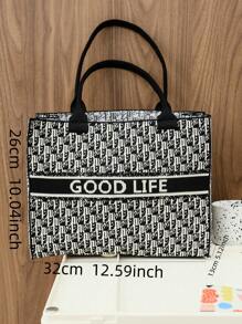 新款时尚针织条纹手提包、单肩包和旅行包，容量大，适合购物、行李和电脑，最佳母亲节礼物创意，母亲节礼物，妈妈礼物，妈妈必需品，外出妈妈包