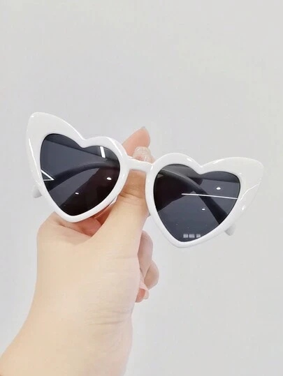 1 Pair Heart-Shaped Kids Fashion Glasses, Suitable For Boys And Girls, Decorative Photoshoot Prop For Party And Holiday
