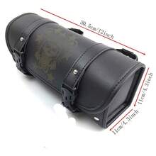 Universal Black Quick Release Buckle Motorcycle Saddlebag Model Side PU Leather Luggage Saddle Bag Storage Tool Pouch - Black - View 2