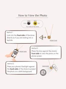 1pc Customized Devil's Eye Projection Photo Pendant Necklace, Personalized Eye Projection Necklace, Elegant Crystal Necklace Gift For Her, Christmas Gift, Birthday Gift, Friend Gift