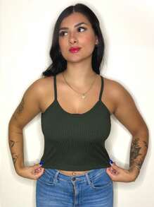 Women Tank Tops & Camis - Army Green - View 3