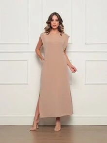 Women Dresses - 卡其色 - 查看 2