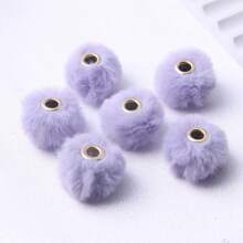 Round Loose Big Holes 20mm 10pcs DIY Colorful Colors Stock Cute  Acrylic Loose Fluff Plastic Fur Pompom Beads For Beadable Pen Chunky Necklace Jewelry Making