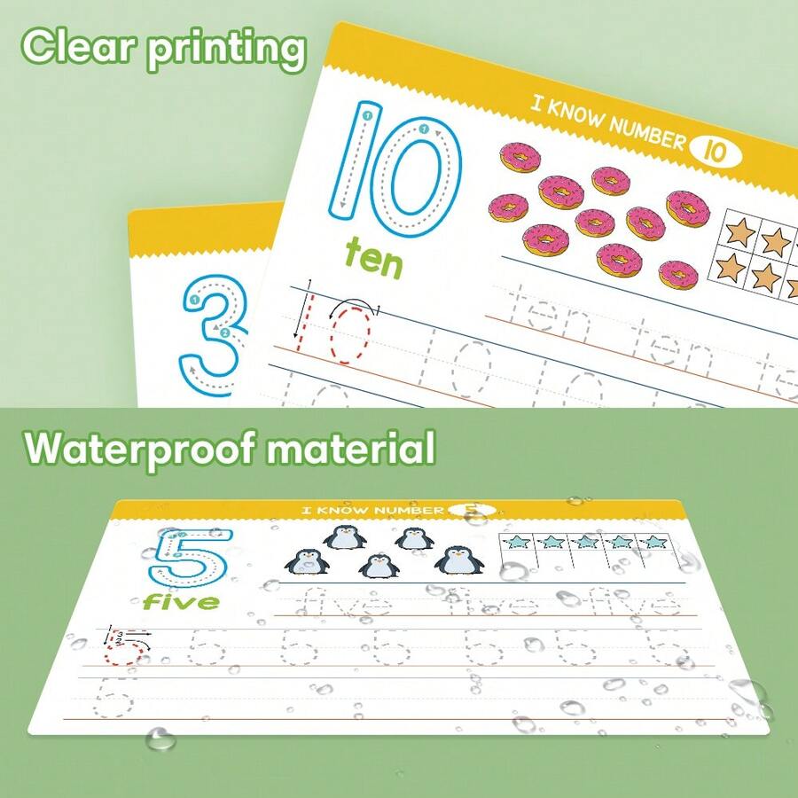 A5 Big Size Dry Erase Alphabet Phonics Words And Number Flash Cards