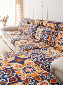 1入組彈性伸展沙發套,適用於1/2/3/4座沙發,包括座墊和靠背套 - 珊瑚橙 - 查看 4