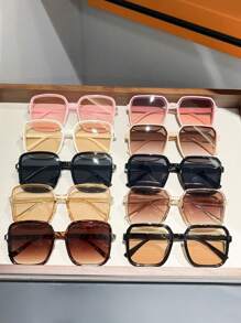 10 件复古方形塑料眼镜，男女时尚经典眼镜，适合驾驶、旅行、海滩、运动、节日、假日、户外、钓鱼、街头风格、夏季海滩度假派对、户外、旅行 - 彩色 - 查看 14