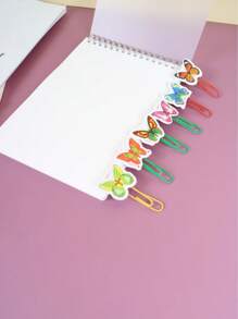 6 piezas Clips de papel en forma de mariposa mixta creativos separadores de libro - Multicolor - Ver 5