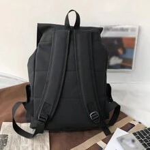 Ba lô nắp khuôn viên trường Ba lô máy tính xách tay Ba lô đi học Casual Daypack Công suất lớn Quá khổ Chức năng cần thiết cho kỳ nghỉ để đi làm đến trường trong kỳ nghỉ Essentials Oxford Thời trang dạo phố tối giản Thường ngày màu trơn cho nam đi nghỉ tập thể dục Trường học Summercarry OnVải kinh doanh thông thườngQuà tặng cá nhân màu đenBốBa lô bạn trai chồng - màu đen - Xem 5