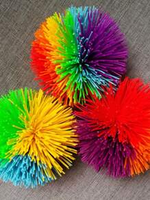 1 Pc Colorful Sensory Stress Relief: Koosh Ball, Rainbow Pom, And Bouncy Ball ( Random Color ) - Multicolor - View 5