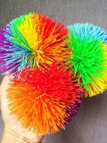 1 Pc Colorful Sensory Stress Relief: Koosh Ball, Rainbow Pom, And Bouncy Ball ( Random Color ) - Multicolor - View 6