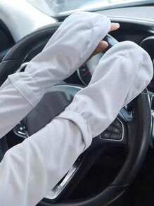 Chống nắng, chống tia cực tím 1 chiếc tay áo và găng tay băng giá màu ngẫu nhiên dành cho phụ nữ vào mùa hè, chống nắng & thoáng khí & chống tia cực tím & tay áo vừa vặn để cưỡi ngựa - Xám - Xem 3