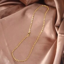 1pc 18K Gold Plated Large Wave Pattern Necklace For Women, Can Be Matched With Different Pendant, Suitable For DIY Jewelry Making Or Daily/Party Wearing, Width Is 3mm And Length Is 18inch-30inch.