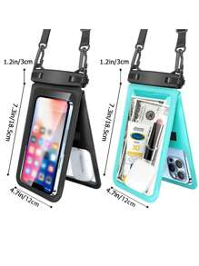 1入IPX8雙容量防水手機袋大型防水手機袋潛水防水袋，配有兩個鎖扣，包括兩個分離袋