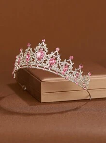 One Stylish Exquisite Alloy Crown Suitable For Women Wedding Party Hair Accessory Valentine's Day Accessories - Baby Pink - View 3