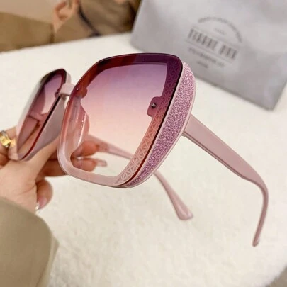 LiMiaoMiao 1 pieza Gafas de moda cuadradas extra grandes, accesorio de vestir para fiesta, playa y viaje para mujeres, básicas para outfits de mujer de negocios casuales, regalos del Día de San Valentín, vacaciones de verano, al aire libre, viajes