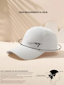 1 pièce casquette de baseball simple et élégante pour homme avec impression d"alphabet en ligne, convient pour l"extérieur, les voyages et la protection solaire, noir
